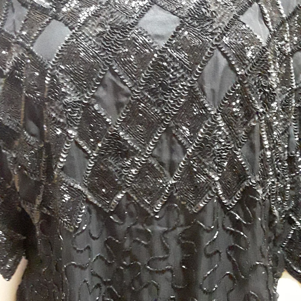 Laurence Kazar Black Evening Top/Party Blouse 1X